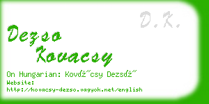 dezso kovacsy business card